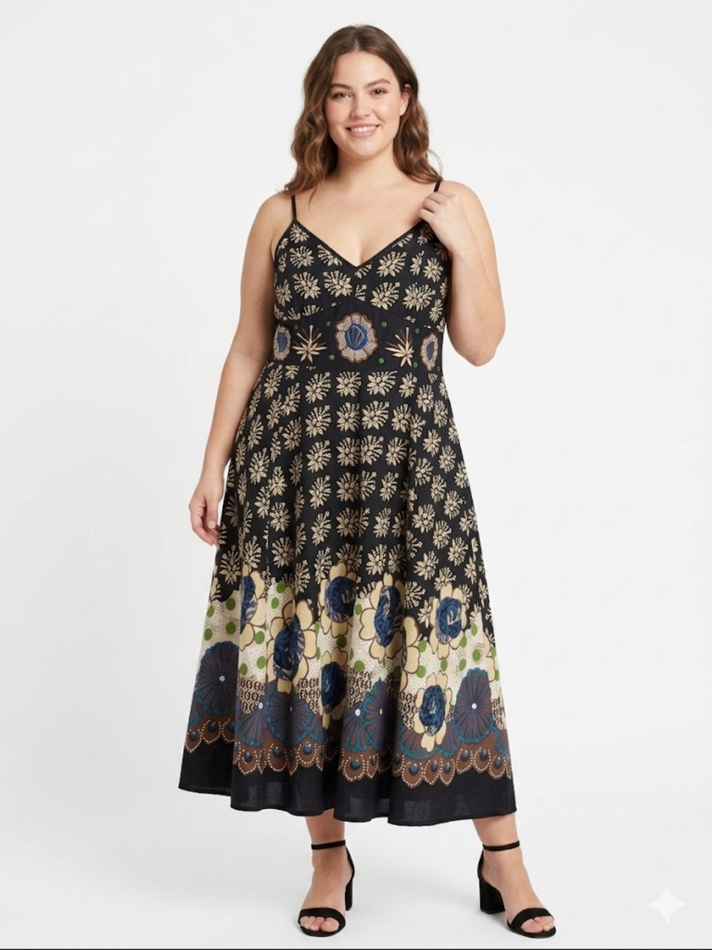 Magic Brand Floral Embroidered 100% Cotton Boho Dress Size 2X